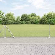 vidaXL Staket med stolpar Silver 0.6 x 50 m Stål