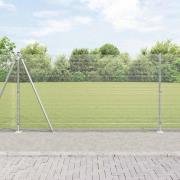 vidaXL Staket med stolpar Silver 1.2 x 50 m Stål