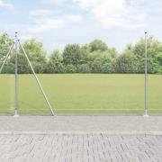 vidaXL Staket med stolpar Silver 1.4 x 50 m Stål