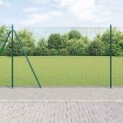 vidaXL Staket med stolpar Grön 1.4 x 10 m Stål