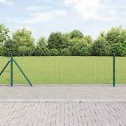 vidaXL Staket med stolpar Grön 0.5 x 50 m Stål