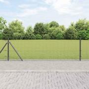 vidaXL Staket med stolpar Grå 0.6 x 10 m Stål