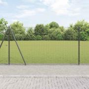 vidaXL Staket med stolpar Grå 1.2 x 10 m Stål