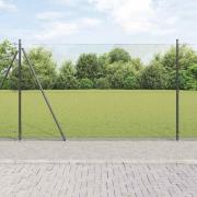 vidaXL Staket med stolpar Grå 1.4 x 10 m Stål