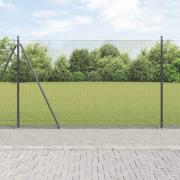 vidaXL Staket med stolpar Grå 1.4 x 25 m Stål