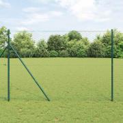 vidaXL Staket med stolpar Grön 1.5 x 100 m PVC-belagd stål