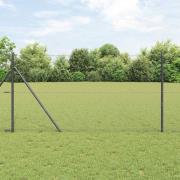 vidaXL Staket med stolpar Grå 1.2 x 10 m PVC-belagd stål
