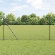 vidaXL Staket med stolpar Grå 1.2 x 25 m PVC-belagd stål
