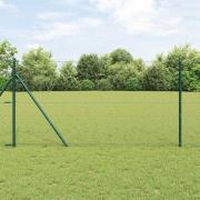 vidaXL Staket med stolpar Grå 1.2 x 50 m PVC-belagd stål