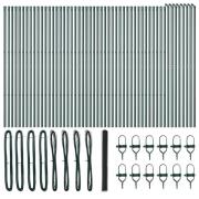 vidaXL Staket med stolpar Grå 1.5 x 100 m PVC-belagd stål