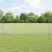vidaXL Staket med stolpar Silver 0.4 x 10 m PVC-belagd stål