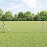vidaXL Staket med stolpar Silver 0.6 x 10 m PVC-belagd stål