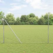 vidaXL Staket med stolpar Silver 1.6 x 10 m PVC-belagd stål