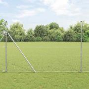 vidaXL Staket med stolpar Silver 1.5 x 50 m PVC-belagd stål