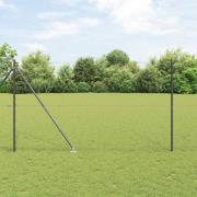 vidaXL Staket med stolpar Grå 1.6 x 25 m PVC-belagd stål