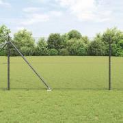 vidaXL Staket med stolpar Grå 1.4 x 50 m PVC-belagd stål