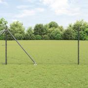vidaXL Staket med stolpar Grå 1.4 x 100 m PVC-belagd stål