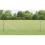 vidaXL Staket med stolpar Silver 0.8 x 10 m PVC-belagd stål