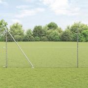 vidaXL Staket med stolpar Silver 1.6 x 25 m PVC-belagd stål