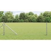 vidaXL Staket med stolpar Silver 0.6 x 100 m PVC-belagd stål