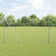 vidaXL Staket med stolpar Silver 1.6 x 100 m PVC-belagd stål