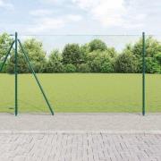 vidaXL Staket med stolpar Grön 1.4 x 10 m PVC-belagd stål