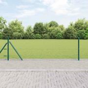 vidaXL Staket med stolpar Grön 0.6 x 25 m PVC-belagd stål