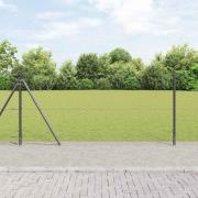 vidaXL Staket med stolpar Grå 0.8 x 10 m PVC-belagd stål