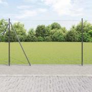 vidaXL Staket med stolpar Grå 1.6 x 50 m PVC-belagd stål
