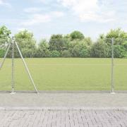 vidaXL Staket med stolpar Silver 1.2 x 10 m PVC-belagd stål