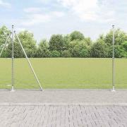vidaXL Staket med stolpar Silver 1.6 x 10 m PVC-belagd stål
