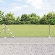 vidaXL Staket med stolpar Silver 0.4 x 25 m PVC-belagd stål