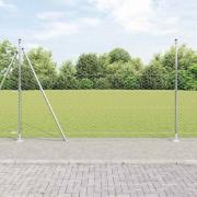 vidaXL Staket med stolpar Silver 1.5 x 25 m PVC-belagd stål