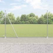 vidaXL Staket med stolpar Silver 1.4 x 50 m PVC-belagd stål