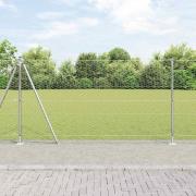 vidaXL Staket med stolpar Silver 1.2 x 100 m PVC-belagd stål