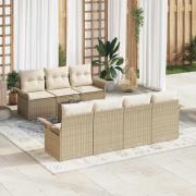vidaXL Trädgårdsoffset 8 pcs Beige och gräddfärgad 55 x 55 x 37 cm