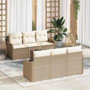 vidaXL Trädgårdsoffset 7 pcs Beige och gräddfärgad 55 x 55 x 37 cm