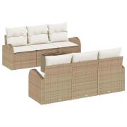 vidaXL Trädgårdsoffset 7 pcs Beige och gräddfärgad 55 x 55 x 37 cm