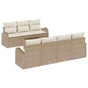 vidaXL Trädgårdsoffset 8 pcs Beige och gräddfärgad 55 x 55 x 37 cm