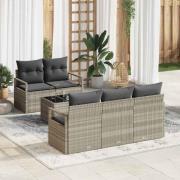 vidaXL Trädgårdsoffset 6 pcs Ljusgrå och mörkgrå 55 x 55 x 37 cm