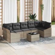 vidaXL Trädgårdsoffset 8 pcs Ljusgrå och mörkgrå 55 x 55 x 37 cm