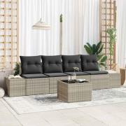 vidaXL Trädgårdsoffset 5 pcs Ljusgrå, Mörkgrå 55 x 55 x 37 cm