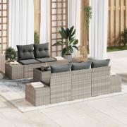 vidaXL Trädgårdsoffset 6 pcs Ljusgrå och mörkgrå 55 x 55 x 37 cm