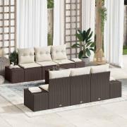 vidaXL Trädgårdsoffset Manuell 7 pcs Brun, krämfärgad 55 x 55 x 37 cm