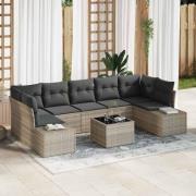 vidaXL Trädgårdsoffset med kudde 8 pcs Ljusgrå 55 x 55 x 37 cm