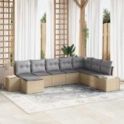 vidaXL Trädgårdsoffset 8 pcs beige och ljusgrå 319 x 209 x 85 cm