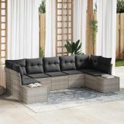 vidaXL Trädgårdsoffset 7 pcs Ljusgrå 289 x 154 x 85 cm Poly rattan
