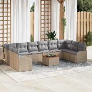 vidaXL Trädgårdsoffset 11 pcs Beige, ljusgrå
