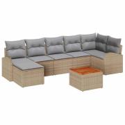vidaXL Trädgårdsoffset 8 pcs Beige, ljusgrå