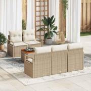 vidaXL Trädgårdsoffset 6 pcs Beige, vit